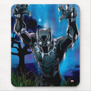 Tapis De Souris Classique Avengers   Panthère Noire En Gris