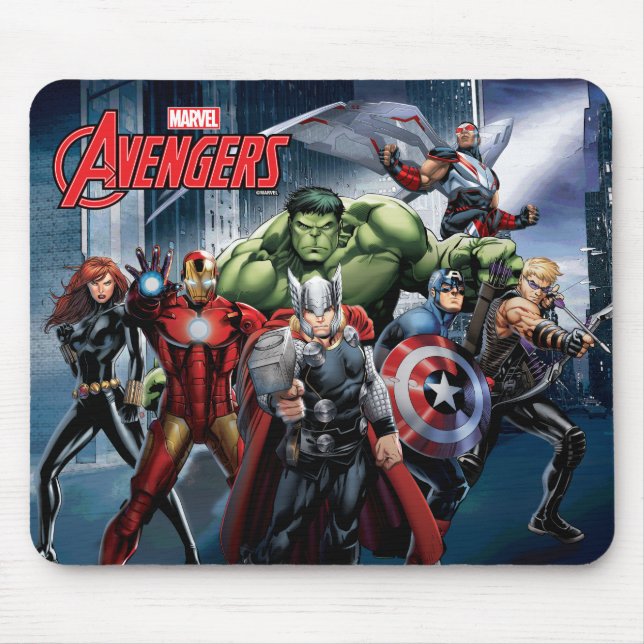 Tapis De Souris Classique Avengers | Thor Leading Avengers (Devant)