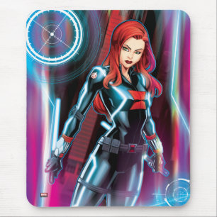 Tapis De Souris Classiques Avengers   Black Widow Néon Lumineux