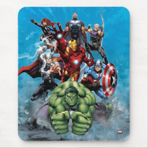 Tapis De Souris Classiques Avengers Hulk menant les Avengers