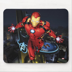 Tapis De Souris Classiques Avengers Iron Man volant vers l'avant