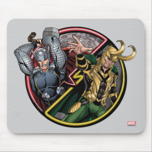 Tapis De Souris Classiques des Avengers Thor contre Loki