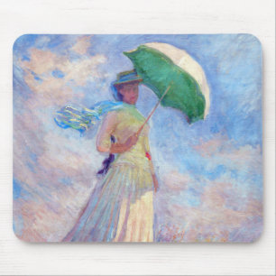 Tapis De Souris Claude Monet - Femme avec un parasol face à droite