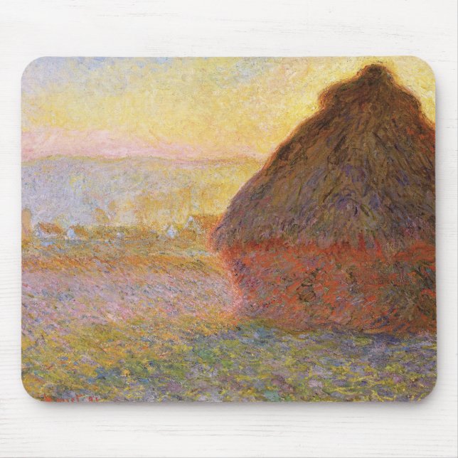 Tapis De Souris Claude Monet Impressionniste Peinture Graystaks I (Devant)