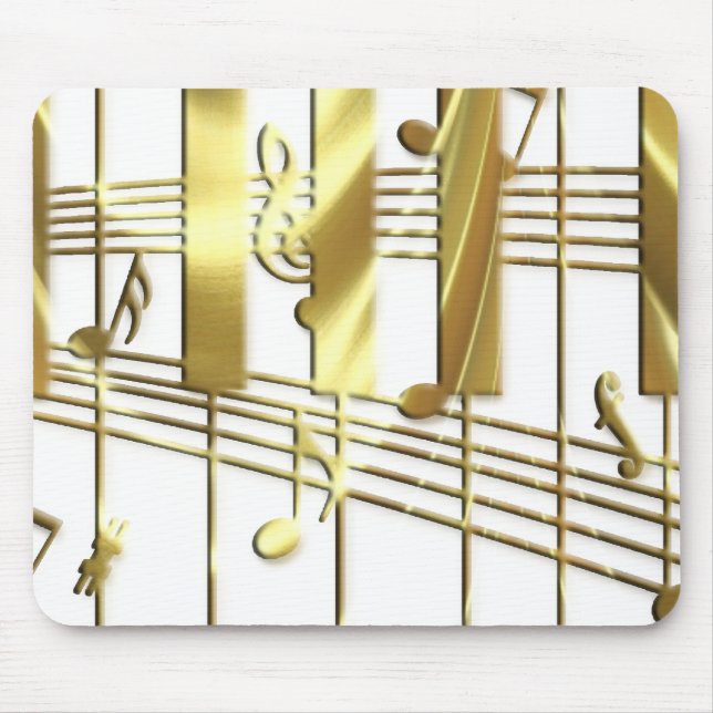 Tapis De Souris Clavier de piano d'or (Devant)