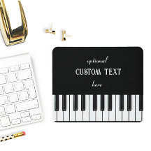 Clavier de piano et texte personnalisable noir et