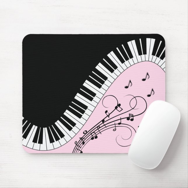 Tapis De Souris Clavier de piano noir et blanc Design de musique r (Avec souris)