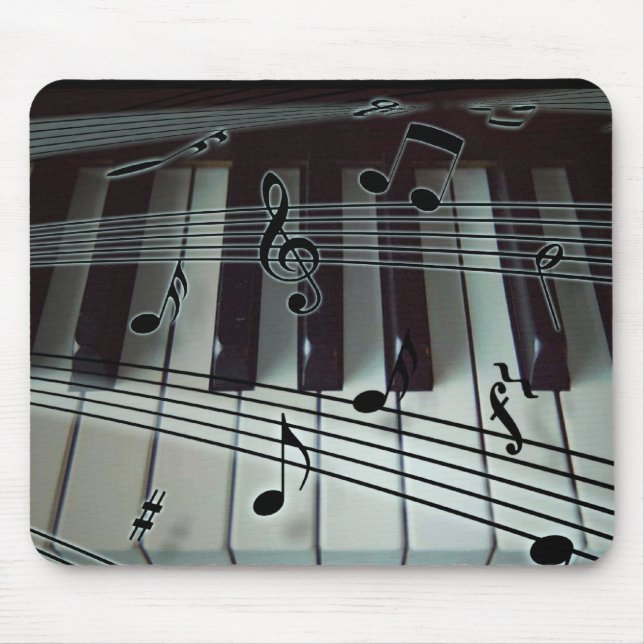 Tapis De Souris Clés de piano et notes de musique (Devant)