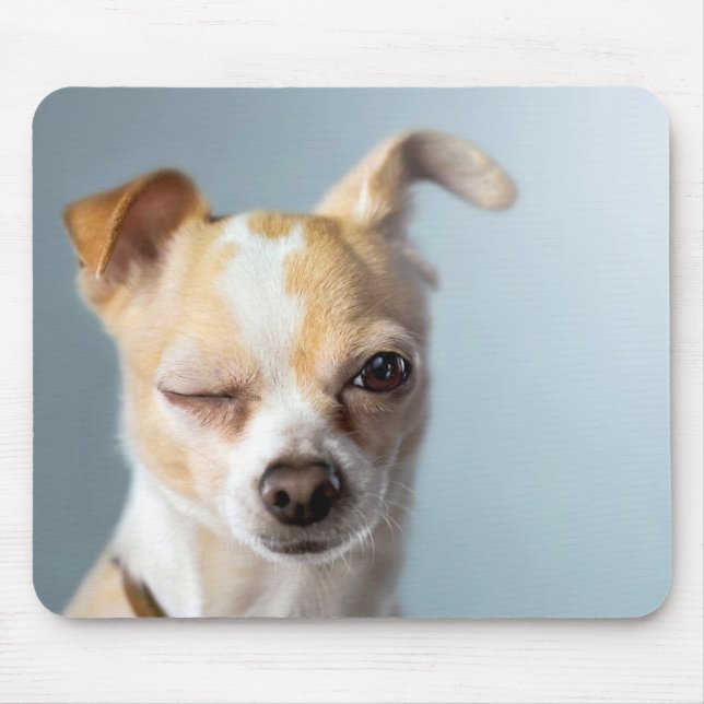 Tapis De Souris Cligner de l'oeil le chien Mousepad (Devant)