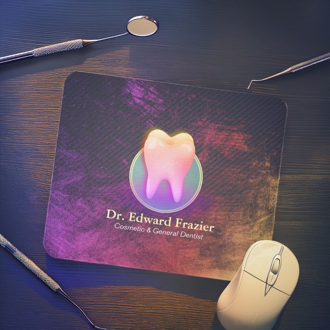 Tapis De Souris Clinique dentaire professionnelle Rose Gold Tooth (Créateur téléchargé)