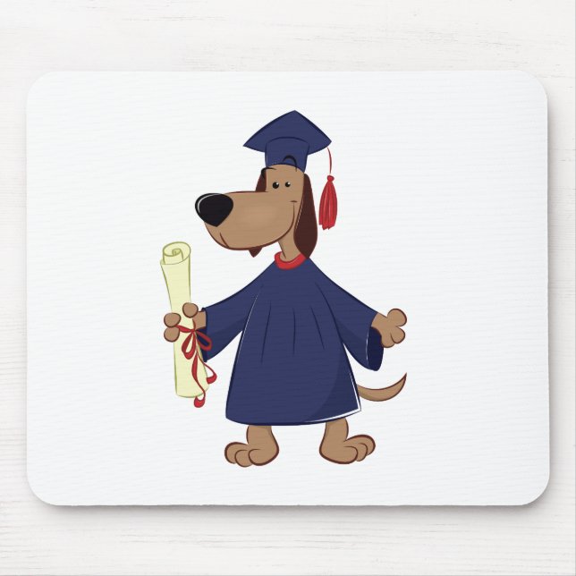 Tapis De Souris Clipart de graduation de chien (Devant)