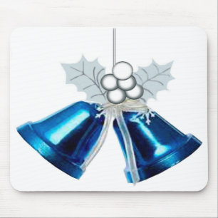 Tapis De Souris Cloches Bleues Et Mousepad Blanc