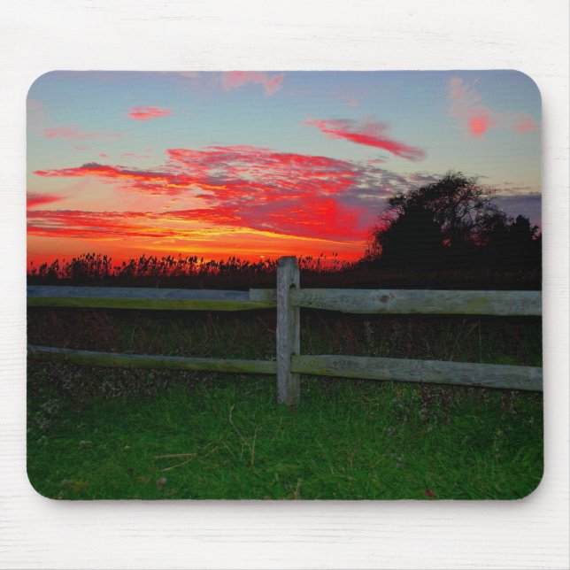 Tapis De Souris Clôturé le coucher du soleil Mousepad (Devant)