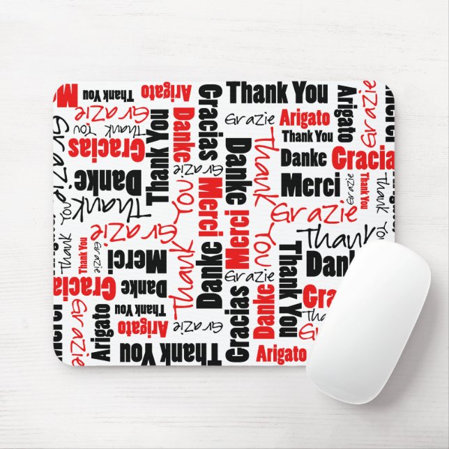 Tapis De Souris Cloud Merci rouge et noir (Avec souris)