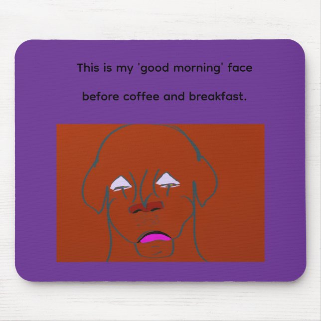 Tapis De Souris Clown-Faced Dog Cartoon Sketch  (Devant)