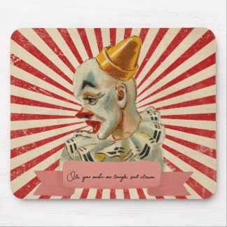 Tapis De Souris Clown pensif vintage avec Casquette conique or