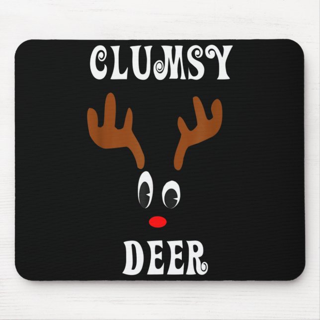 Tapis De Souris Clumsy Christmas Reindeer Angler Hunt Deer Elk  (Devant)