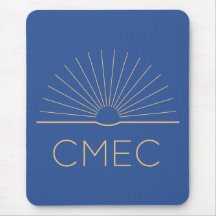 CMEC Mousepad - carré, bleu avec logo pêche