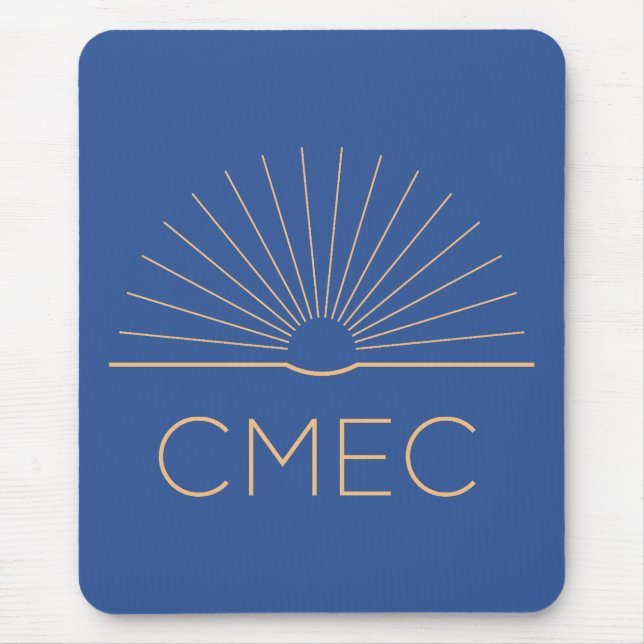 Tapis De Souris CMEC Mousepad - carré, bleu avec logo pêche (Devant)