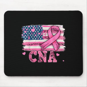Tapis De Souris Cna Infirmer American Flag Pink Ribbon Cancer du s