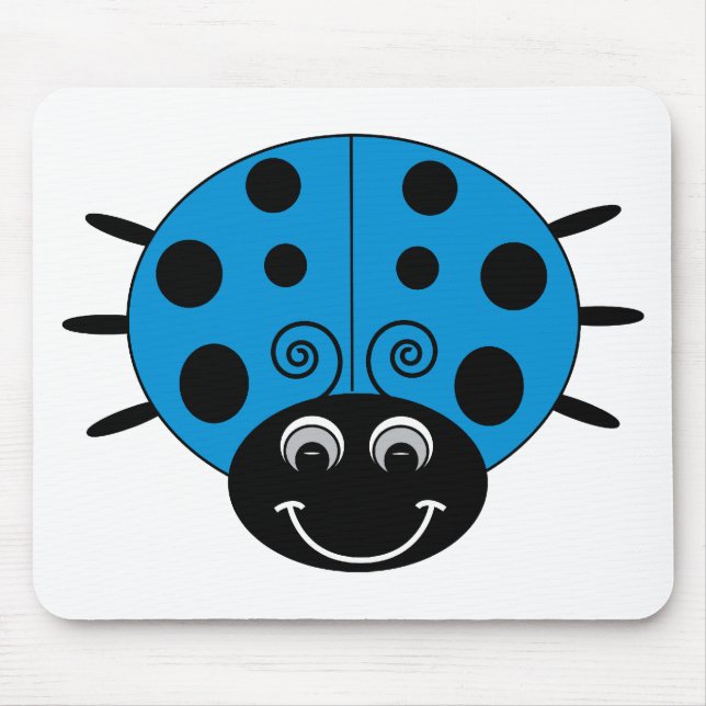 Tapis De Souris Coccinelle bleue Mousepad (Devant)