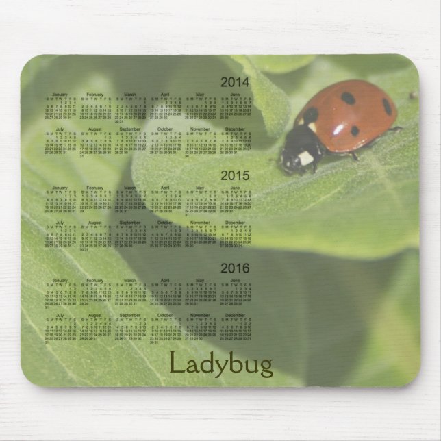 Tapis De Souris Coccinelle calendrier Mousepad de 3 ans 2014-2016 (Devant)