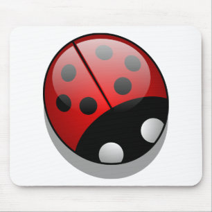 Tapis De Souris Coccinelle mignonne de bande dessinée