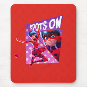 Tapis De Souris Coccinelle   Spots Sur Graphique Violet