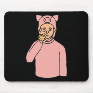 Tapis De Souris Cochon Animal ASL Geste Mains Sourde Perte d'audit
