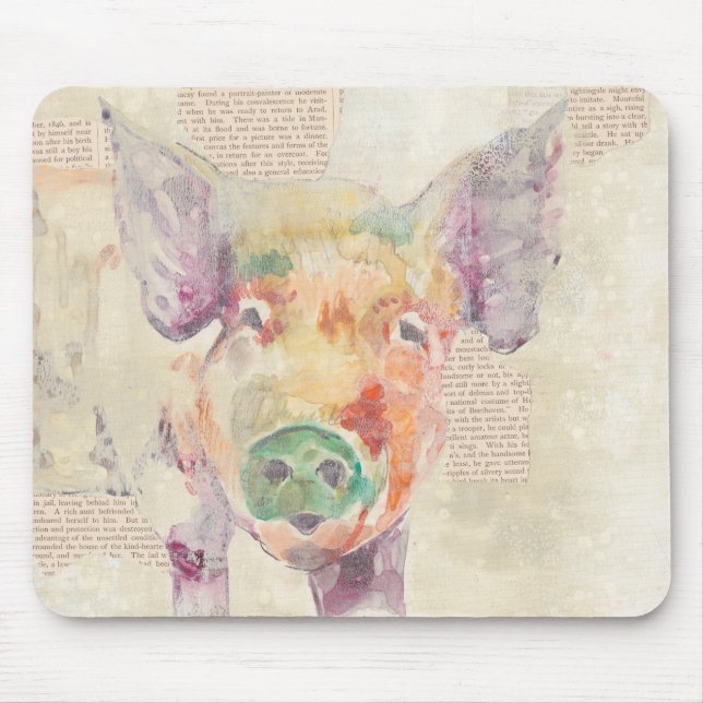 Tapis De Souris Cochon de collier de la ferme (Devant)