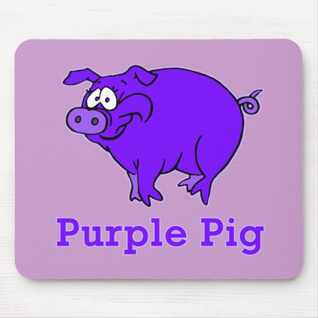 Tapis De Souris Cochon pourpre sur l'habillement, Mugs, Chemises b (Devant)