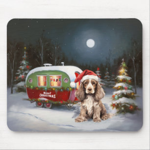 Tapis De Souris Cocker d'hiver Spaniel Caravan Christmas Adventure