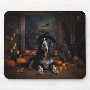 Tapis De Souris Cocker Spaniel Anglais Citrouilles Halloween Épouv