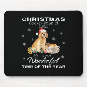 Tapis De Souris Cocker Spaniel  Cocker de Noël Café espagnol