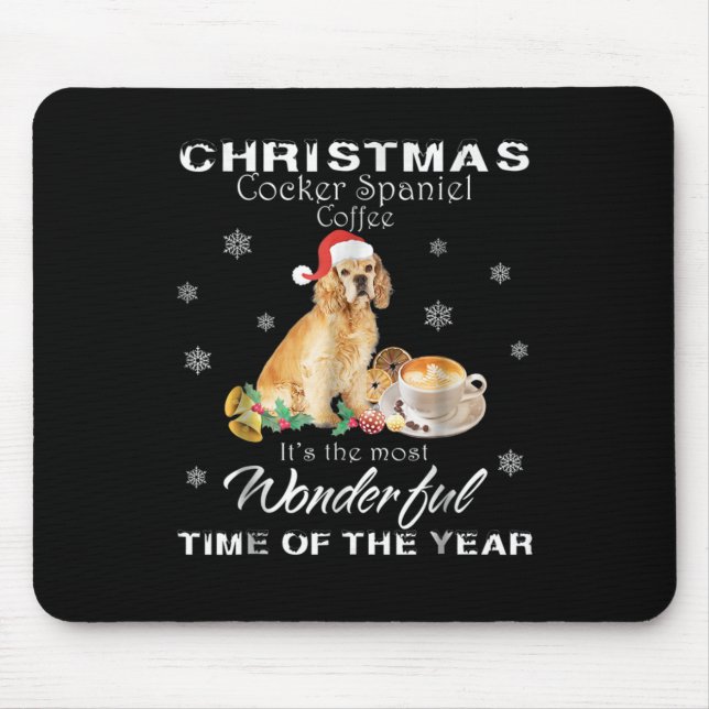Tapis De Souris Cocker Spaniel | Cocker de Noël Spaniel Café (Devant)
