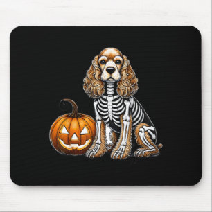 Tapis De Souris Cocker Spaniel Squelette Jack O Lantern Chien Drôl
