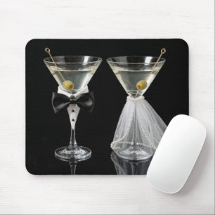 Tapis De Souris Cocktails Martini de mariée et de marié