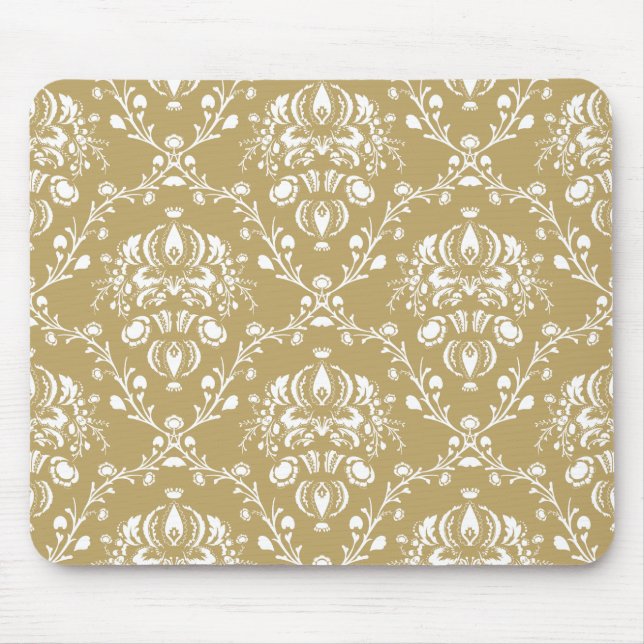Tapis De Souris Cocoa and Cream Damask (Devant)