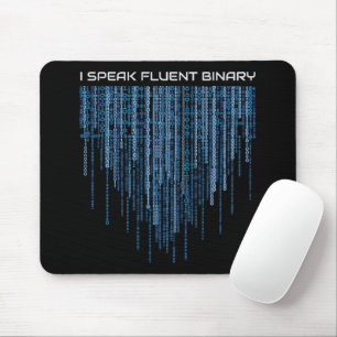 Tapis De Souris Code binaire bleu