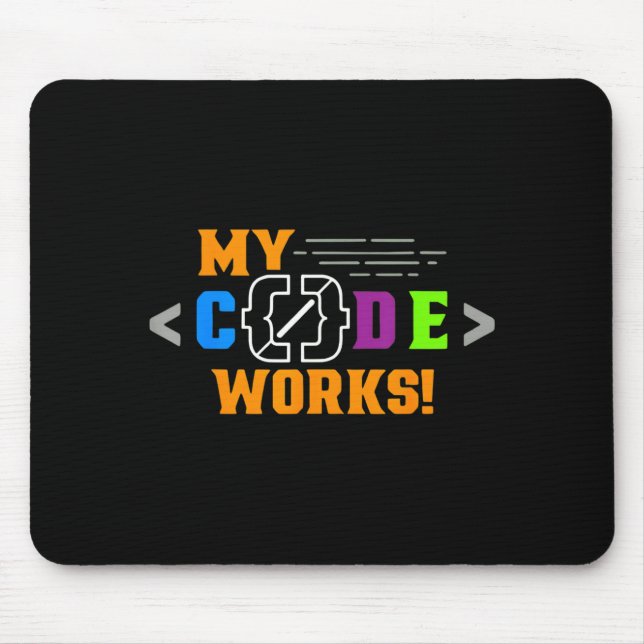 Tapis De Souris Code fonctionne drôle programmeur code logiciel (Devant)