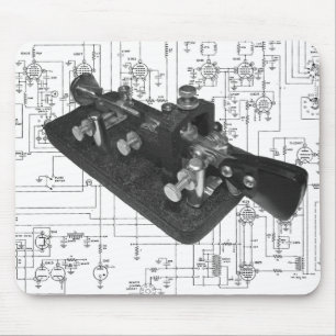 Tapis De Souris Code Morse Radio Clé Schéma de la souris Pad