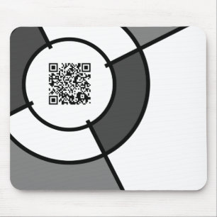 Tapis De Souris code QR cible noir et blanc