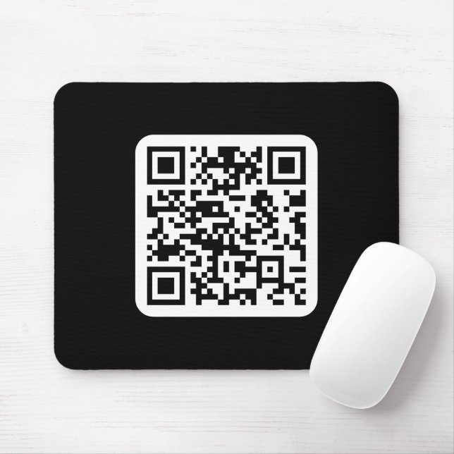 Tapis De Souris Code QR moderne modifiable | Blanc noir ou toute c (Avec souris)