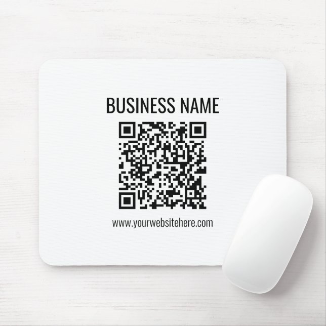 Tapis De Souris Code QR personnalisable et nom commercial (Avec souris)