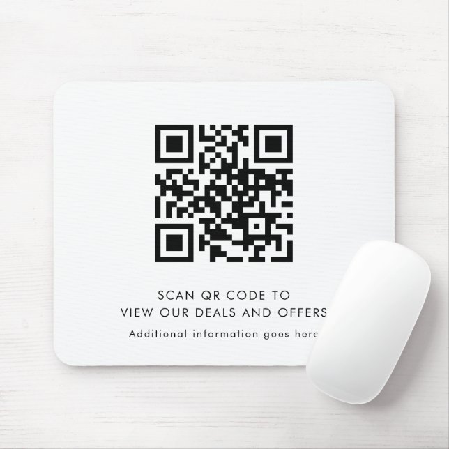 Tapis De Souris Code QR simple promotion commerciale moderne (Avec souris)