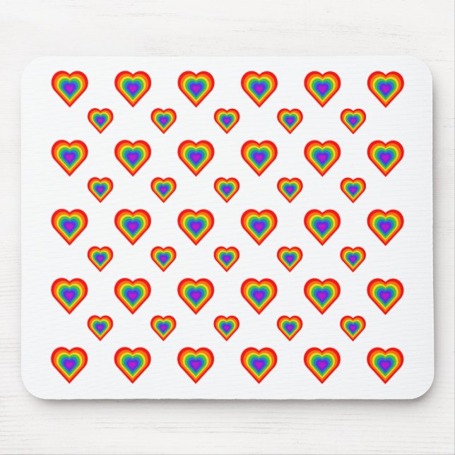 Tapis De Souris Coeur arc-en-ciel (Devant)