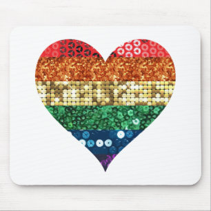 Tapis De Souris coeur arc-en-ciel lgbt