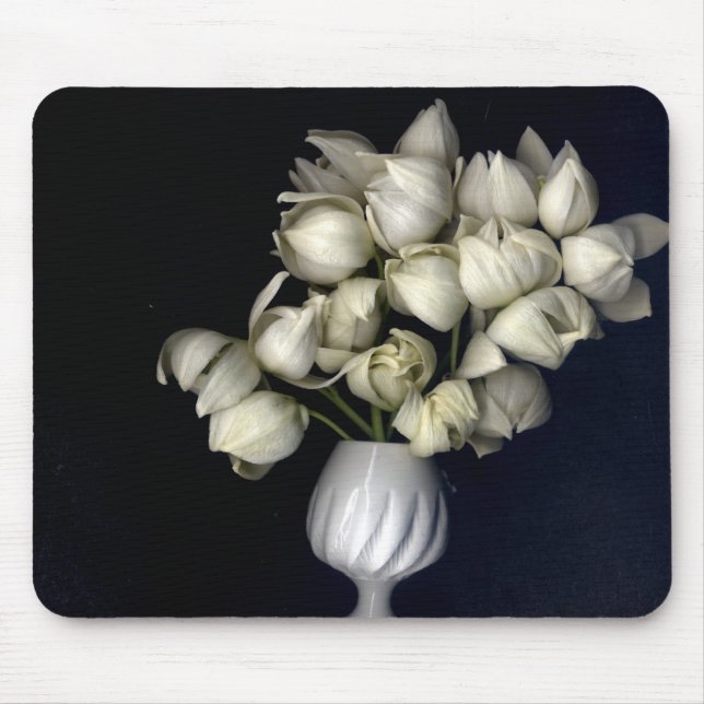 Tapis De Souris "Cœur blanc dans le noir" (Devant)