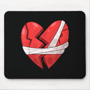 Tapis De Souris Cœur Brisé Simple Sensibilisation Cœur Brisé