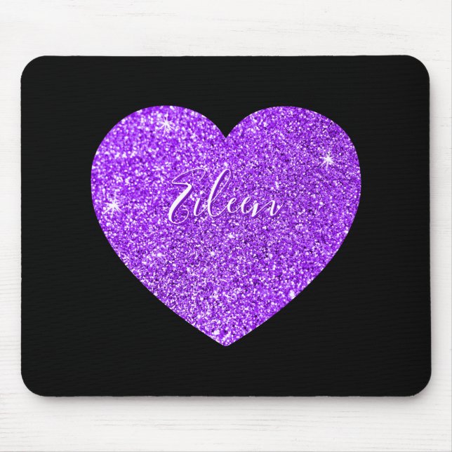 Tapis De Souris Coeur de Parties scintillant Faux Faux Flugubre et (Devant)